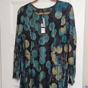 Women's Long Sleeve Dress - Black and Green